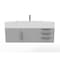 Castello Usa Nile 48" Wall Mounted Gray Vanity With White Top AndAnd Brushed Nickel Handles CB-MC-48G-BN-2053-WH - alternate 1